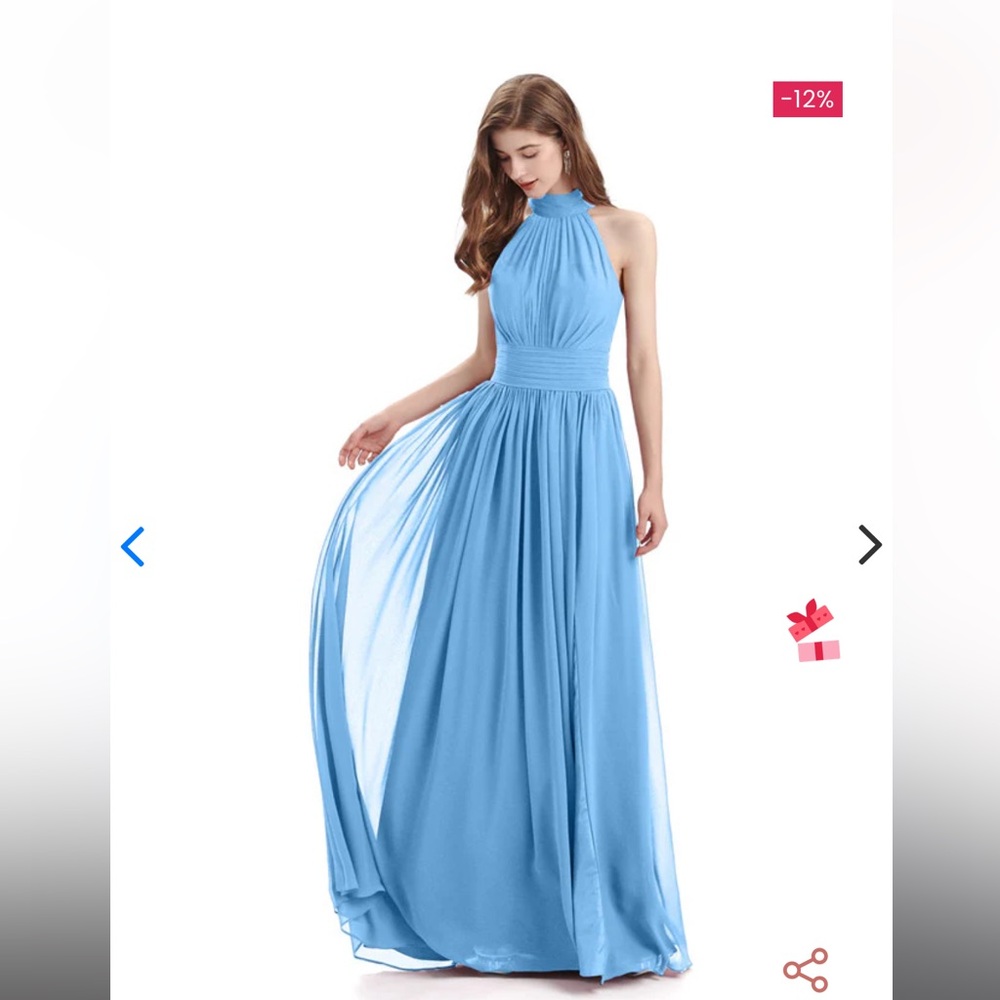 Elegant Blue Halter Maxi Dress